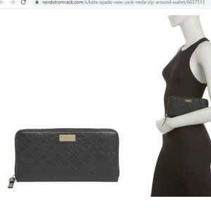 Kate Spade Neda Penn Embossed Zip Wallet NWT